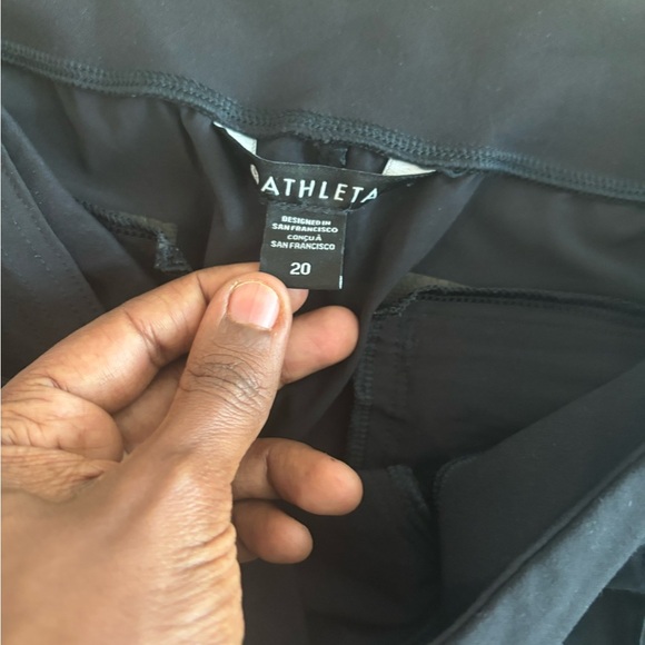 Athleta Cardiff Pant Womens Sz 20 Black Belted High Waist Travel Trouser Office - Picture 7 of 7